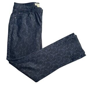 Tribal Jeans All-Over Tonal Black Damask Pattern Women's Size 12